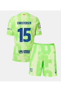 Barcelona Andreas Christensen #15 Jalkapallovaatteet Lasten Kolmas peliasu 2024-25 Lyhythihainen (+ Lyhyet housut)